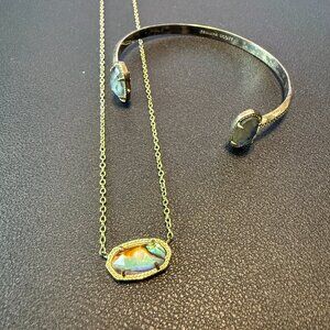 Matching Kendra Scott Elisa Necklace and Bracelet – Yellow Watercolor